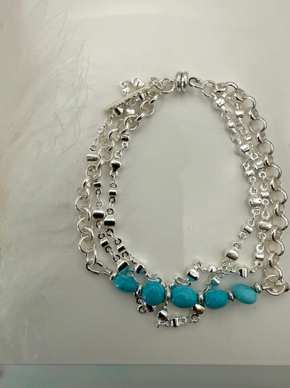 Nacozari Turquoise and Sterling Silver Bracelet
