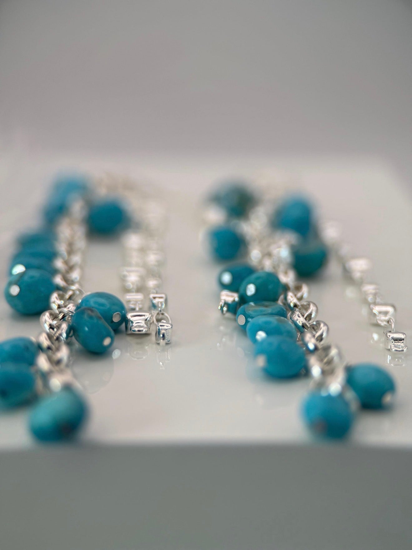 Nacozari Turquoise Chain Statement Earrings