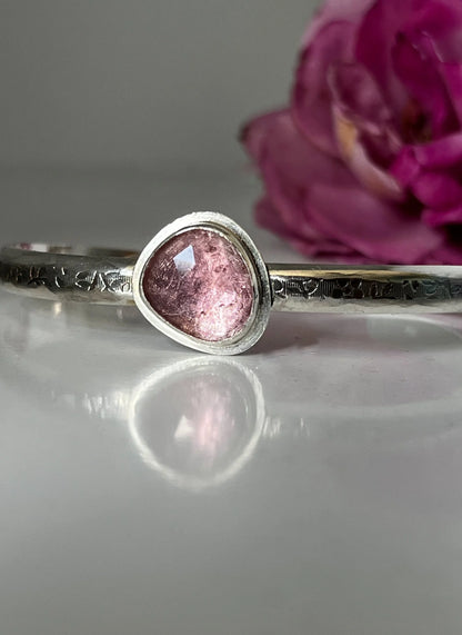Petal Pink Tourmaline Flower Cuff