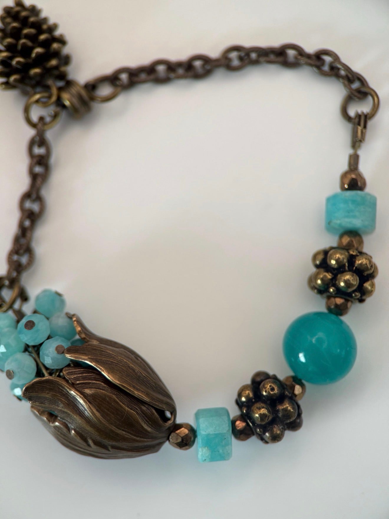 Medium Antique Brass Amazonite Bracelet