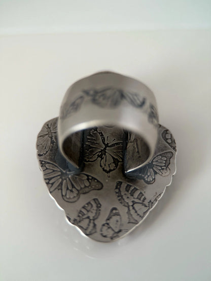 Sonoran Turquoise and Angel Wing Ring