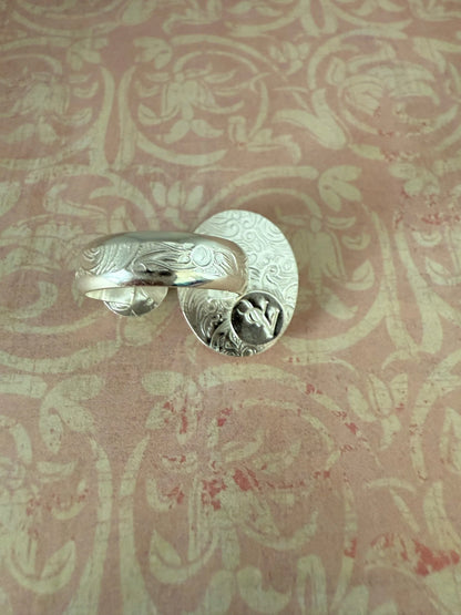 Kunzite and Tourmaline Open Concept Ring