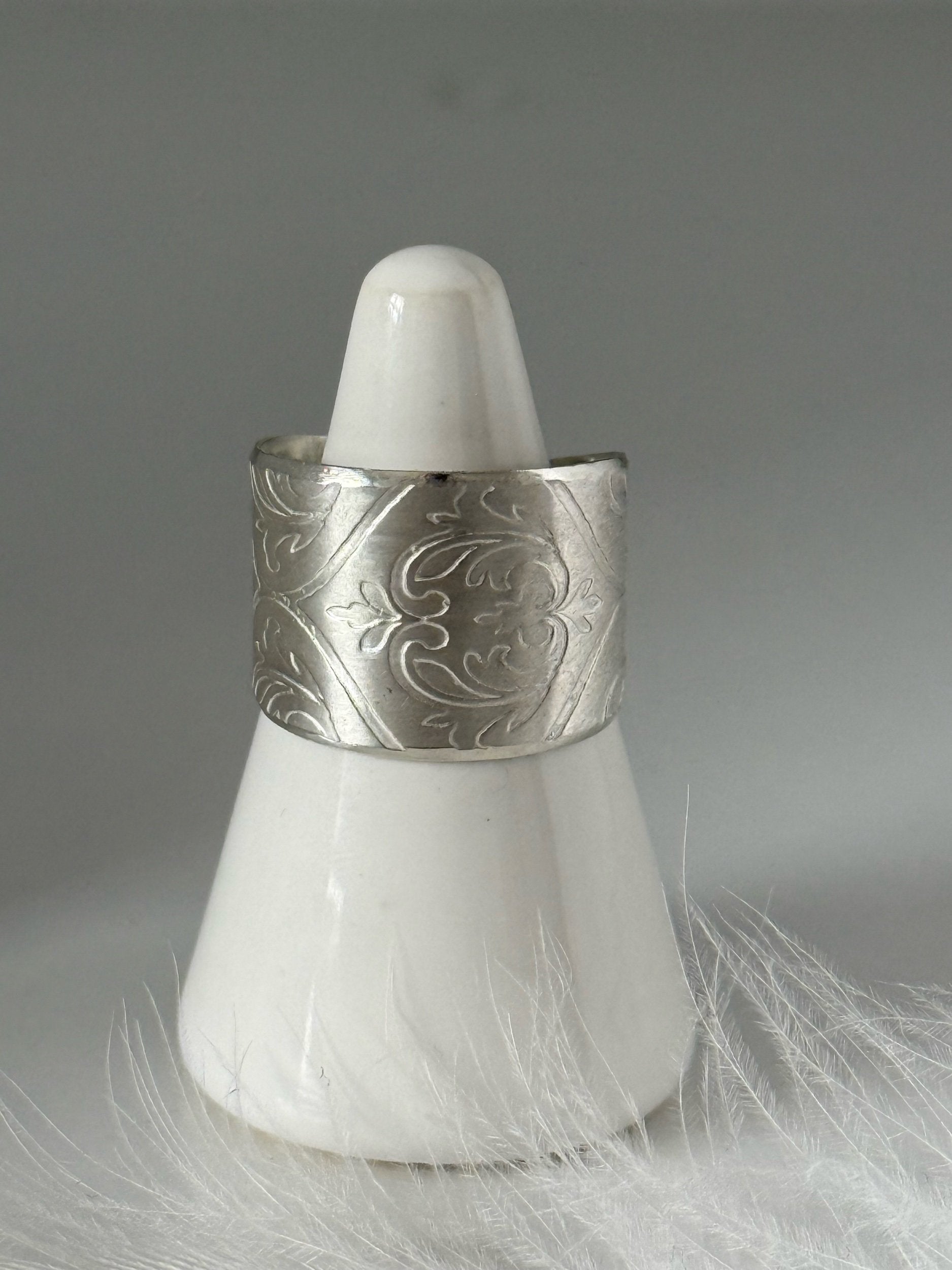 Silver Damask Ring