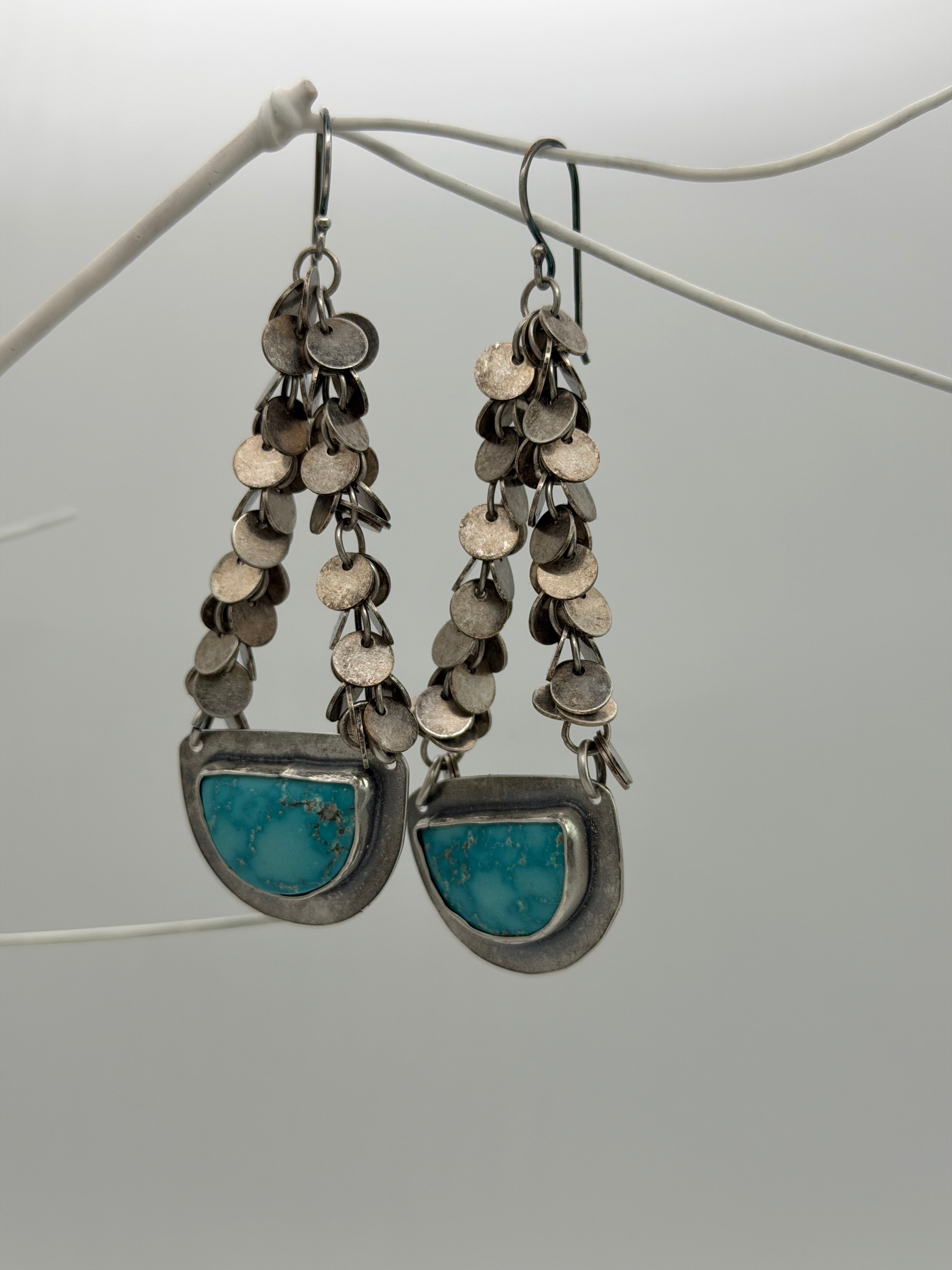 Gobi Turquoise Charm Chain Earrings