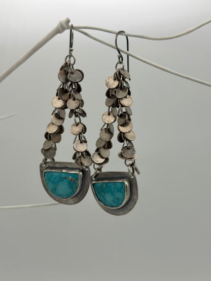 Gobi Turquoise Charm Chain Earrings
