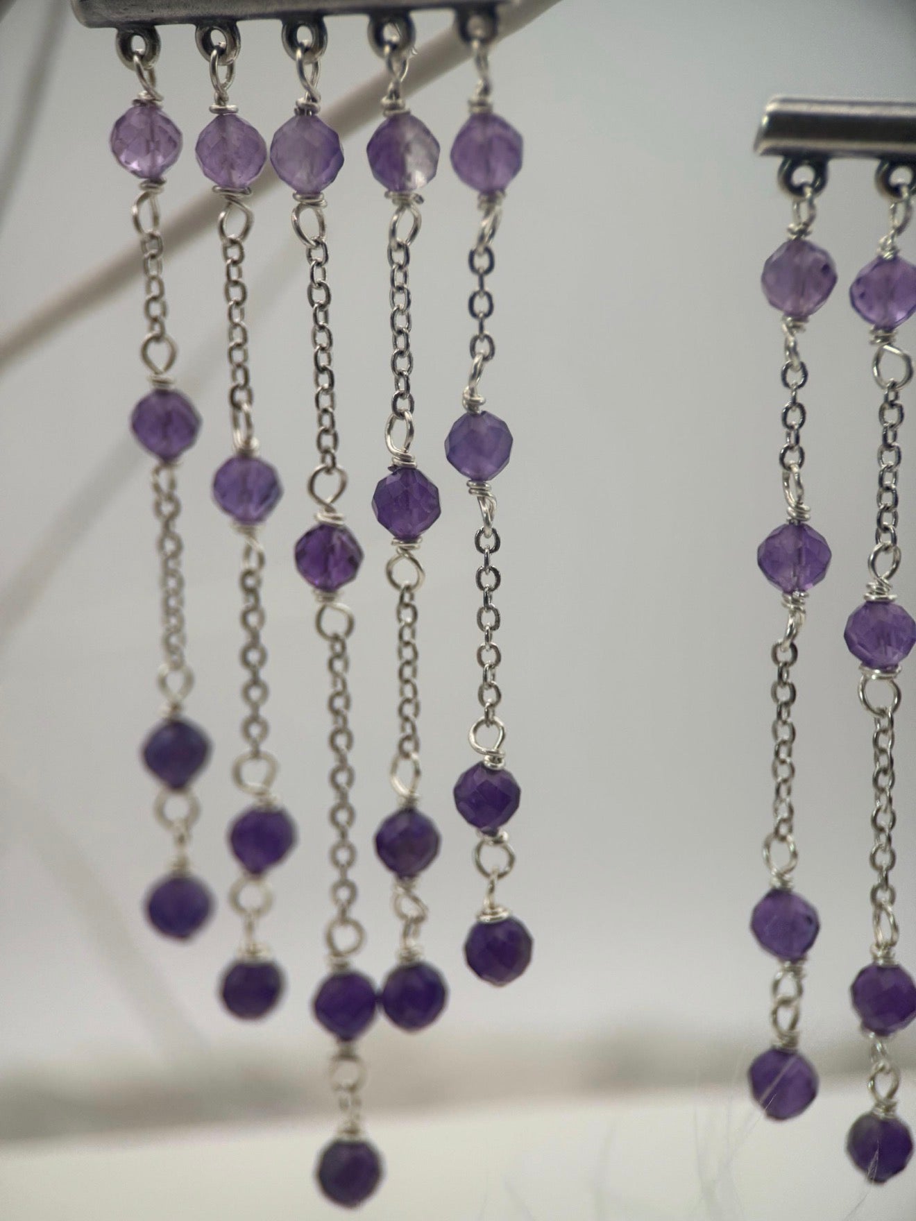 Ombré Amethyst Chandelier Earrings