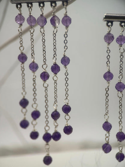 Ombré Amethyst Chandelier Earrings