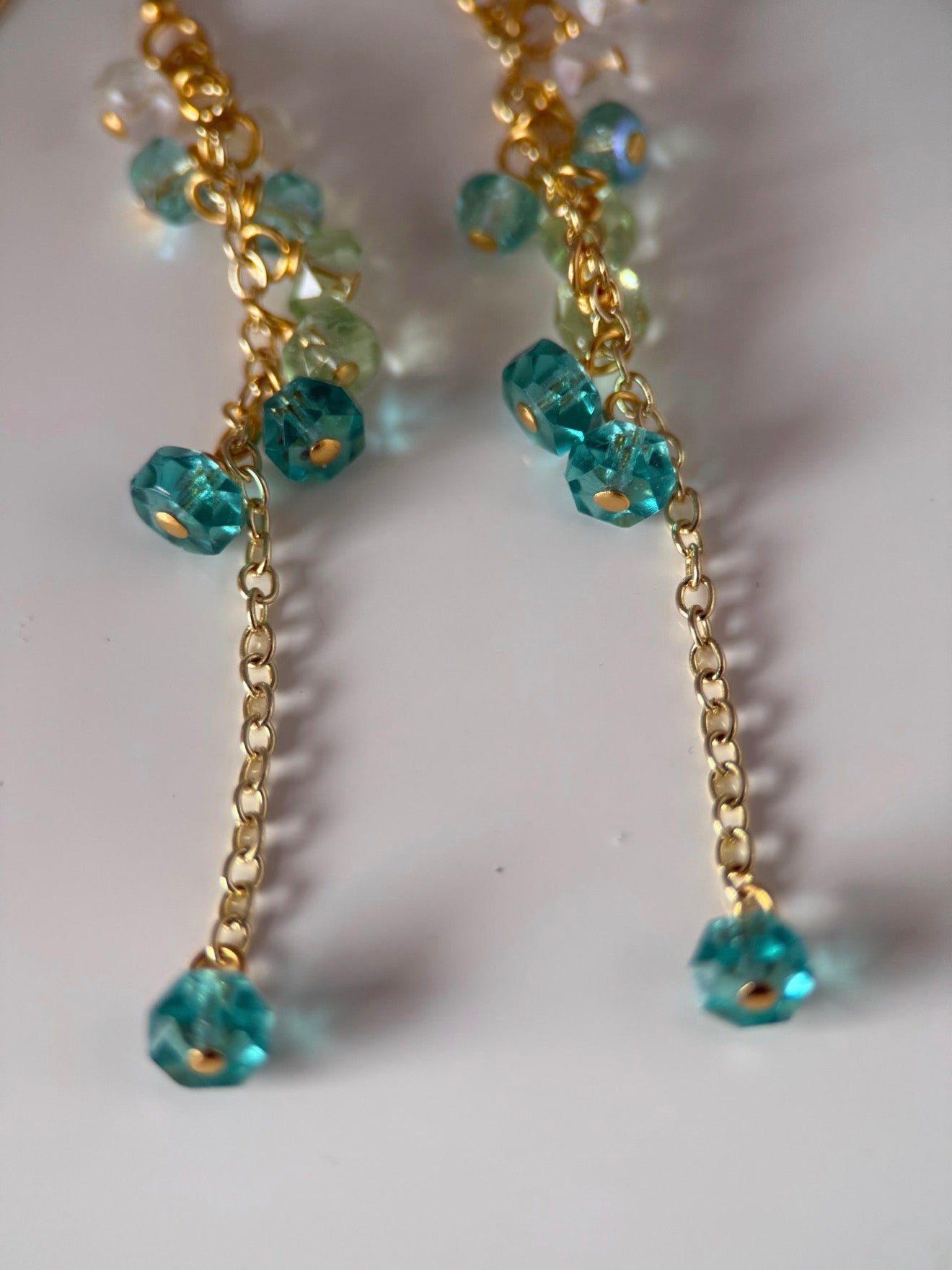 Gold or Silver Czech Glass Reverse Cluster Earrings