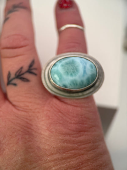 Larimar Silver Ring