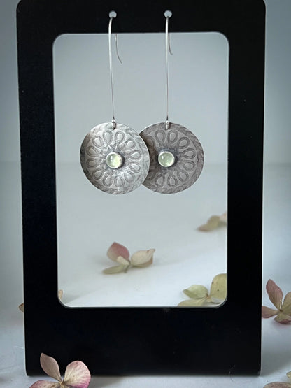 Prehnite Mandala Earrings