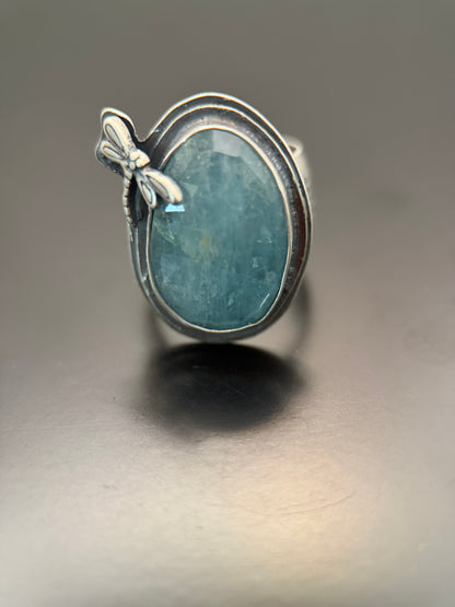 Aquamarine Dragonfly Ring