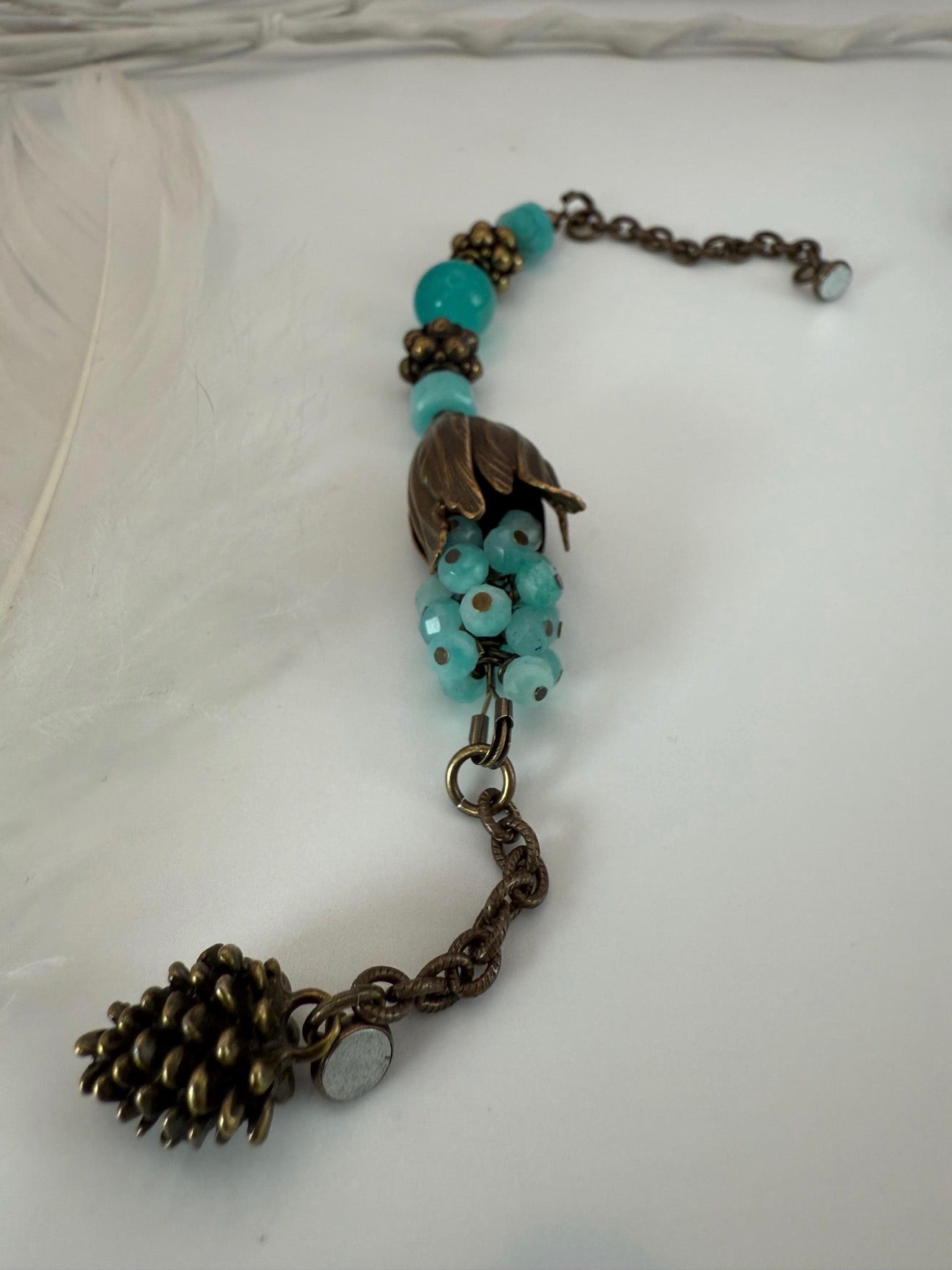 Medium Antique Brass Amazonite Bracelet