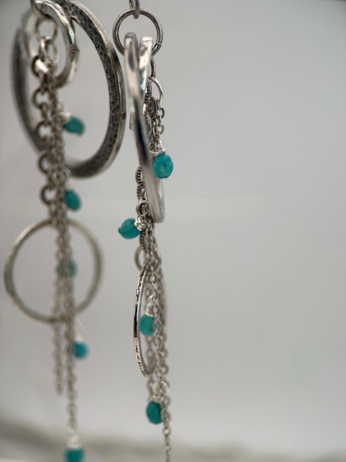 Kingman Turquoise Chain Statement Earrings