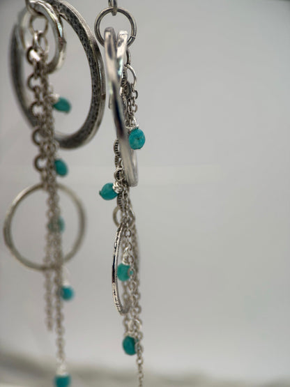 Kingman Turquoise Chain Statement Earrings