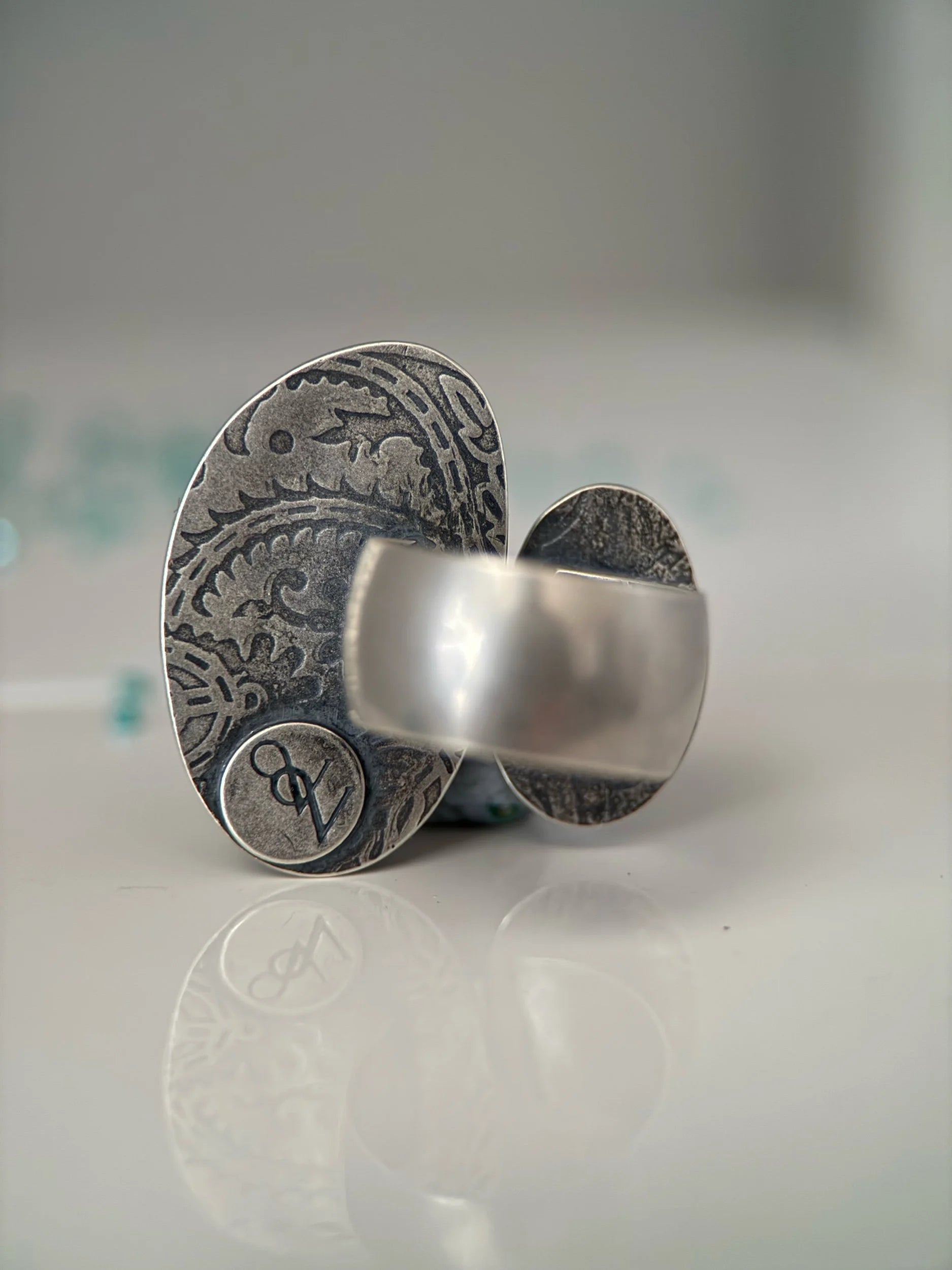 Iron Maiden Turquoise Adjustable Ring