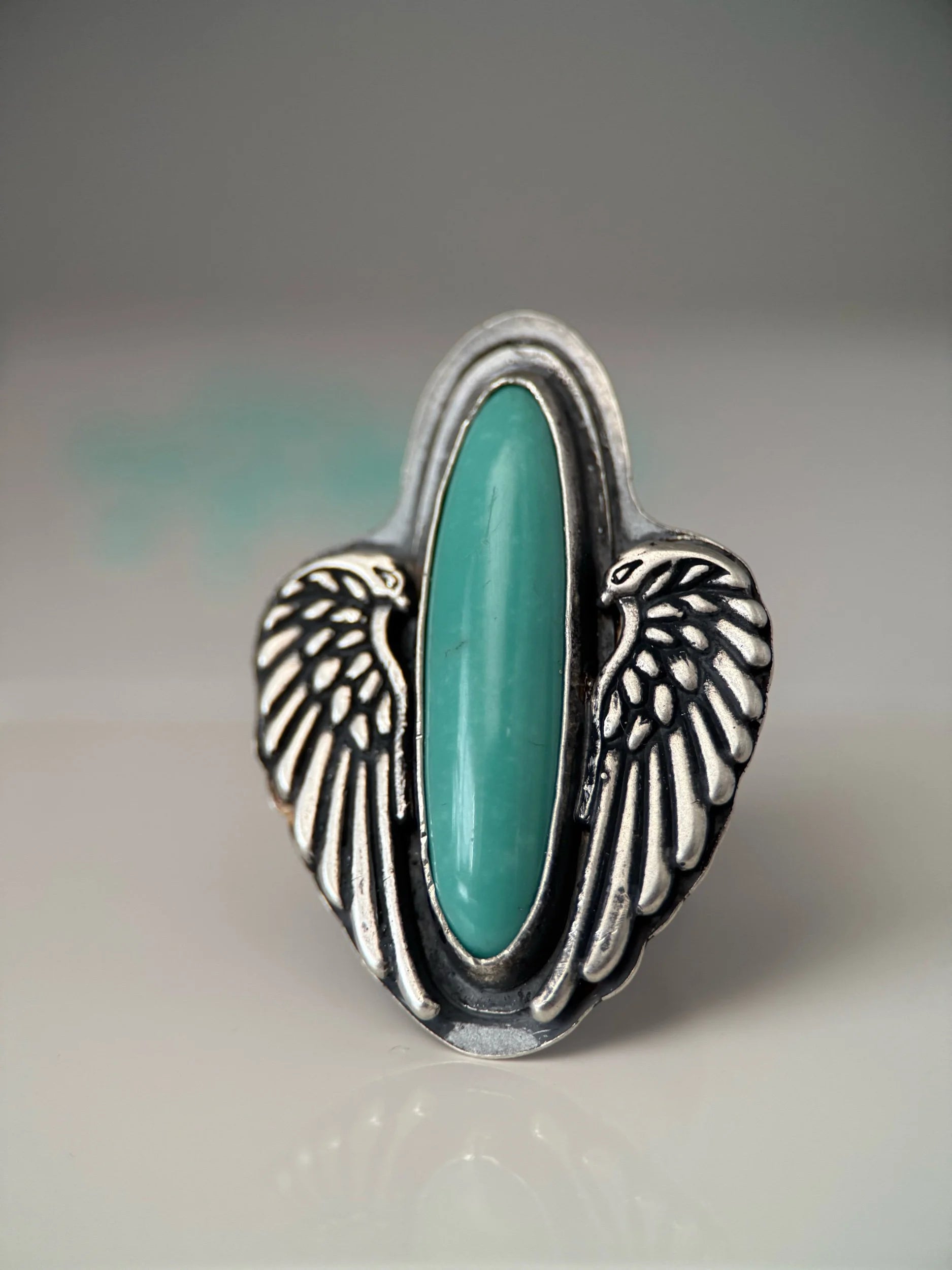 Sonoran Turquoise and Angel Wing Ring