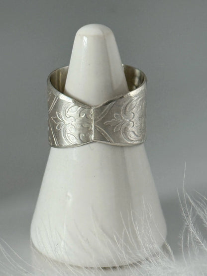 Silver Damask Ring