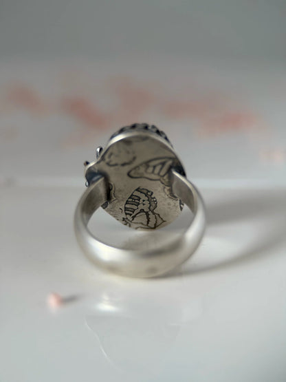 Peach Fuzz Saphyr Stone Dragonfly Ring