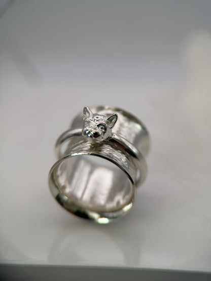 Silver Frenchie Spinner Ring