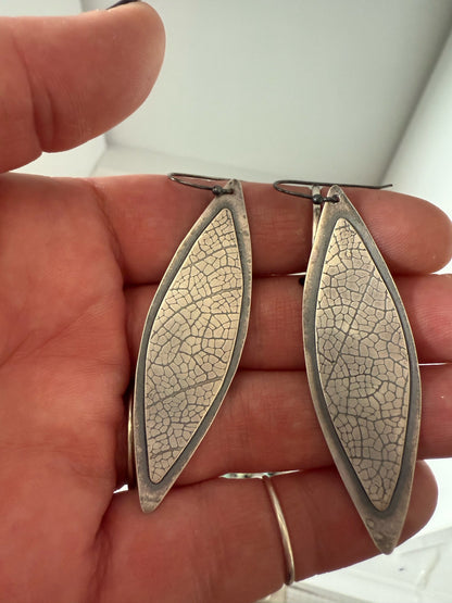 Sterling Silver Leaf Earrings