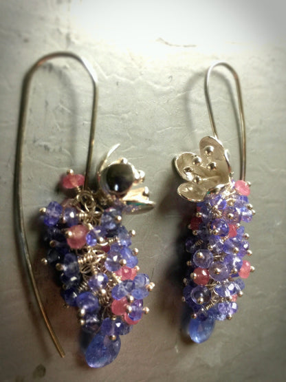 Tanzanite & Pink Sapphire Earrings
