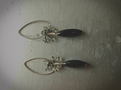 Black Tourmalinated Quartz Earrings