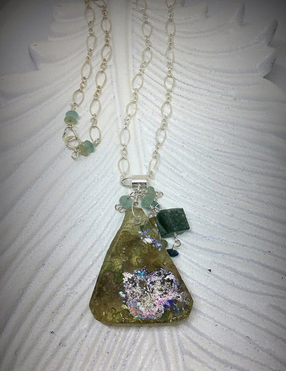 Large Statement Ancient Roman Glass Necklace