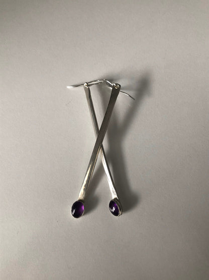 Classic Amethyst Stick Earrings
