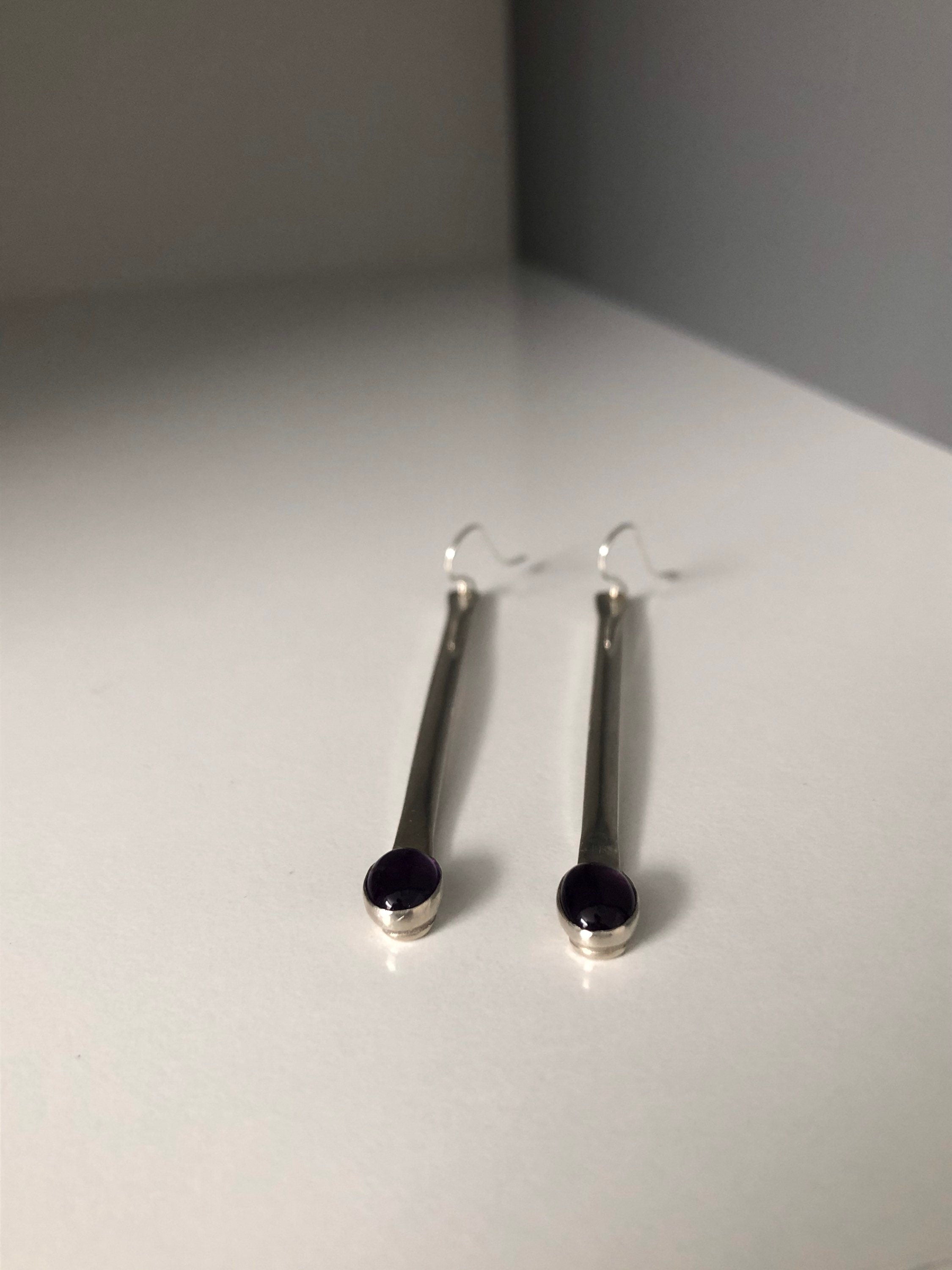 Classic Amethyst Stick Earrings