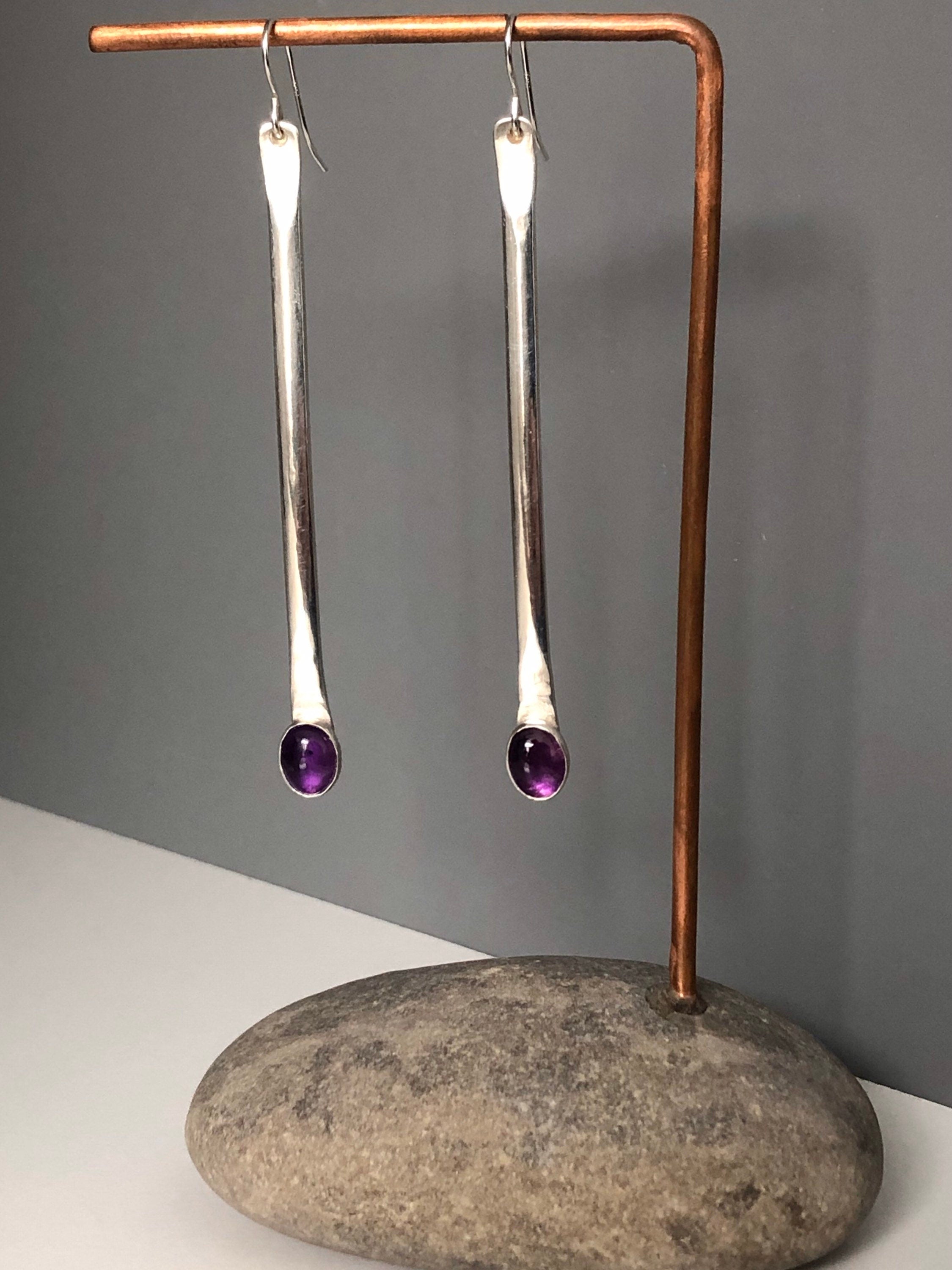 Classic Amethyst Stick Earrings