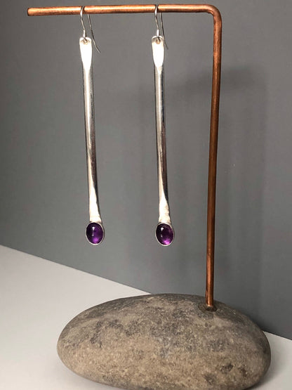 Classic Amethyst Stick Earrings