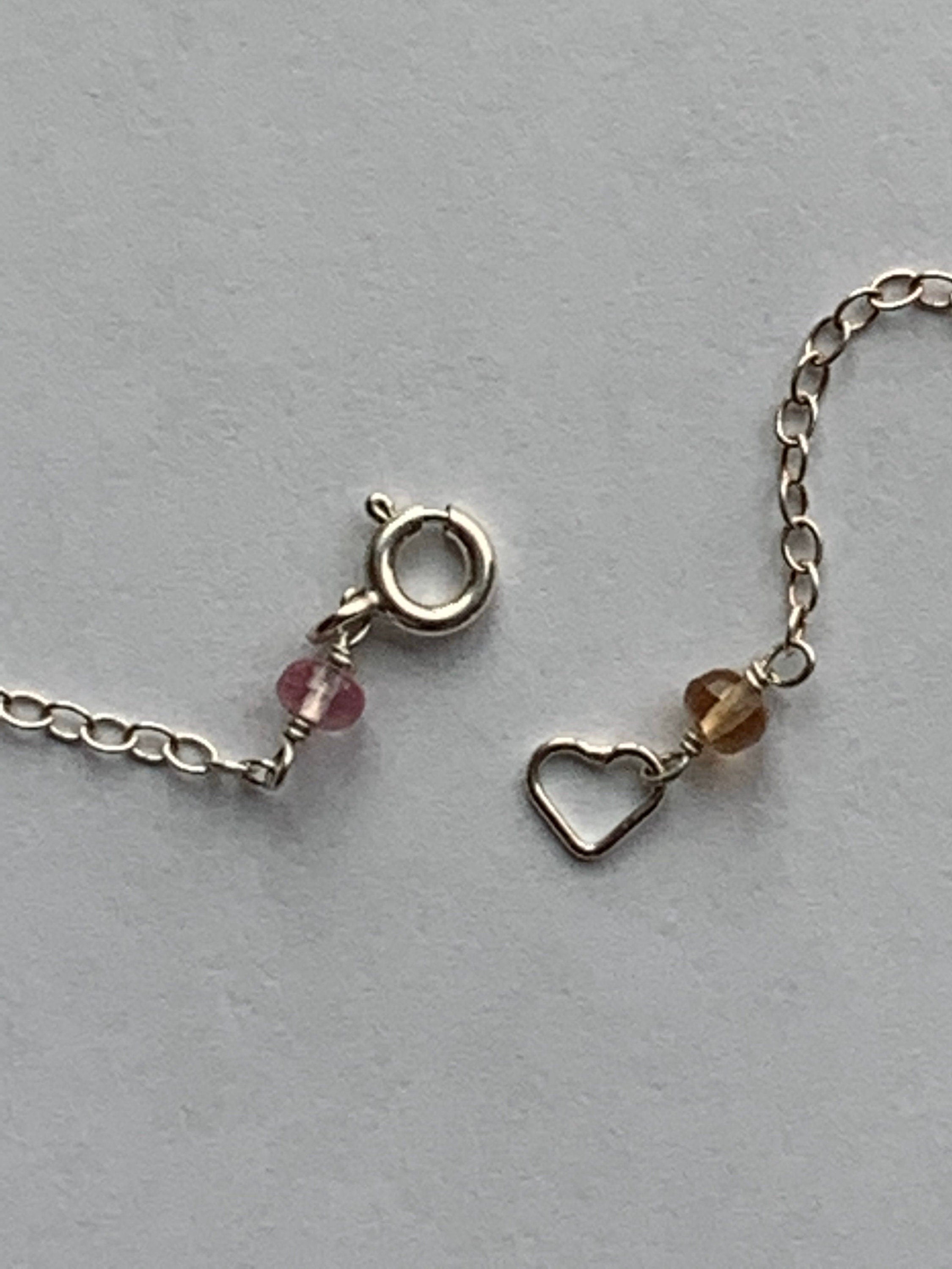 Peach Tourmaline & Sapphire Necklace