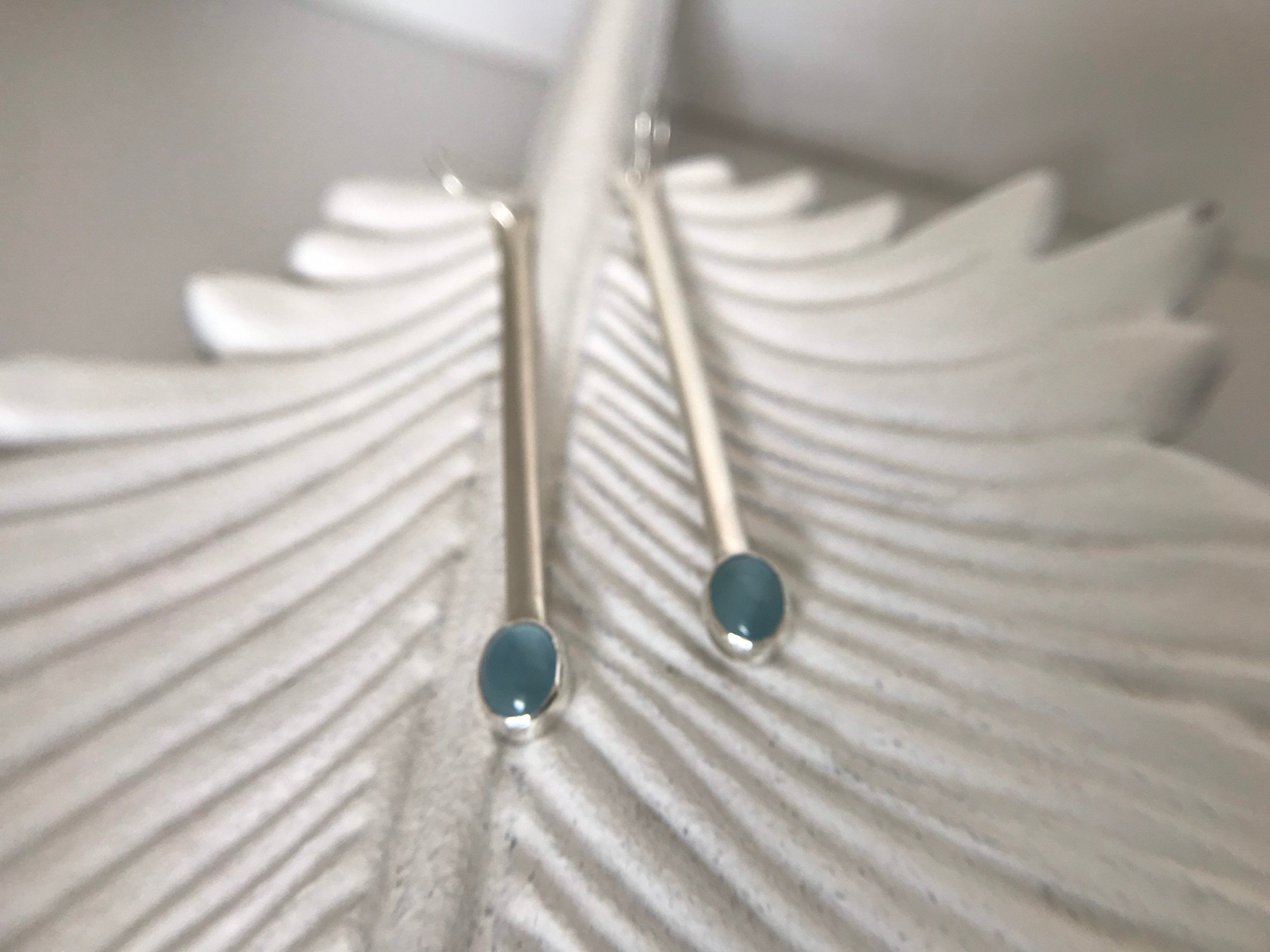 Classic Aquamarine Stick Earrings
