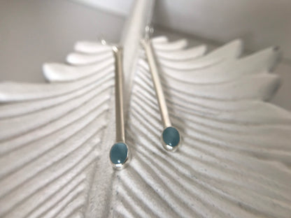 Classic Aquamarine Stick Earrings