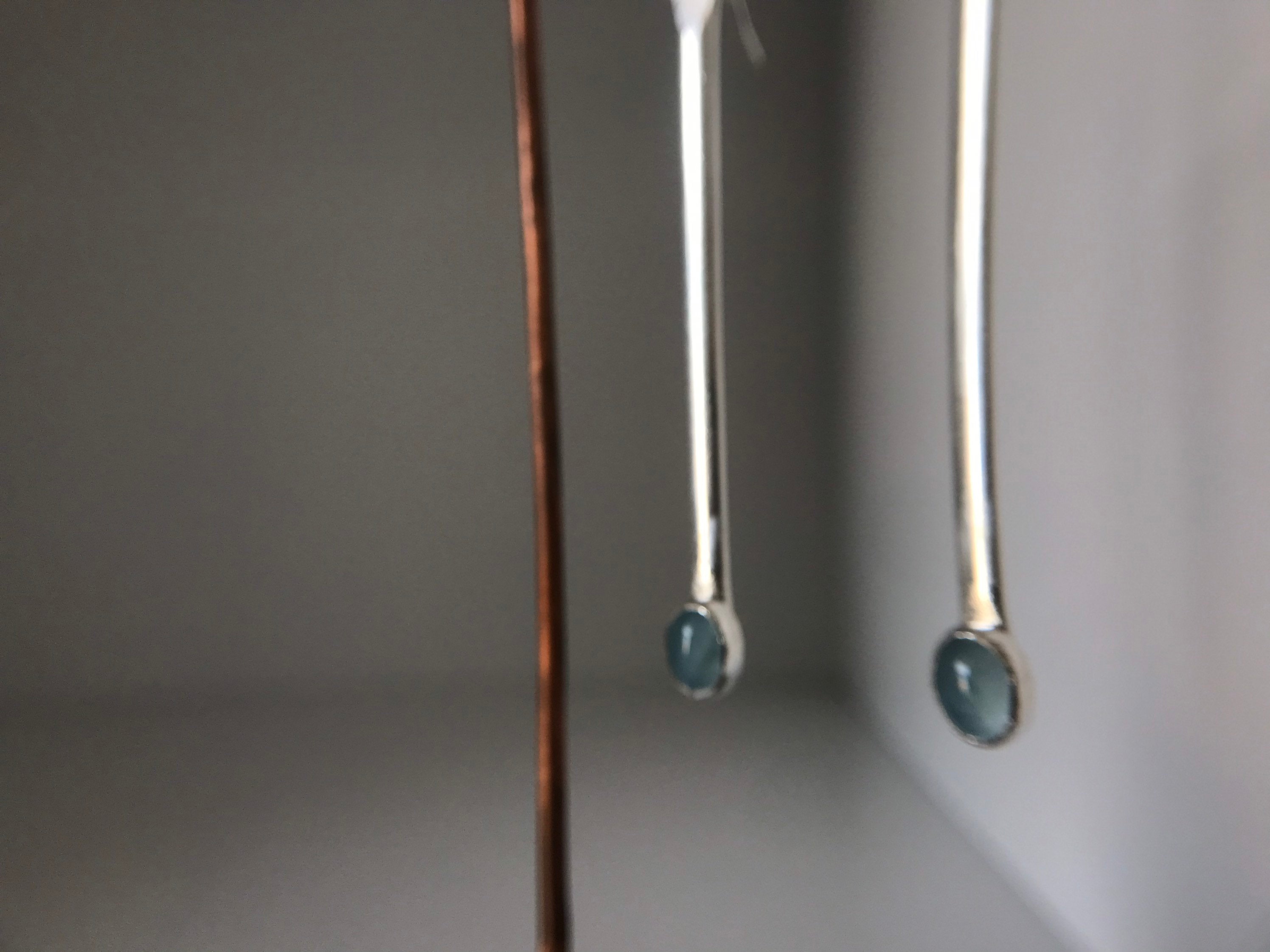 Classic Aquamarine Stick Earrings