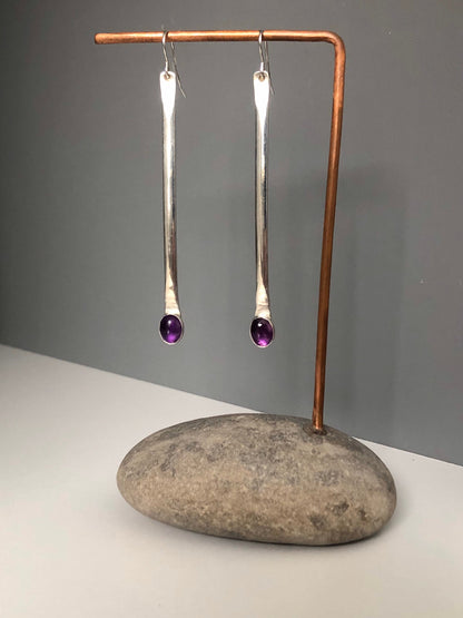 Classic Amethyst Stick Earrings