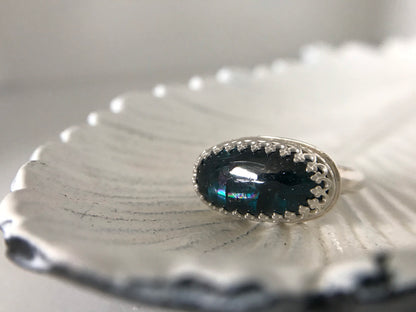 Teal Moss Kyanite Ring