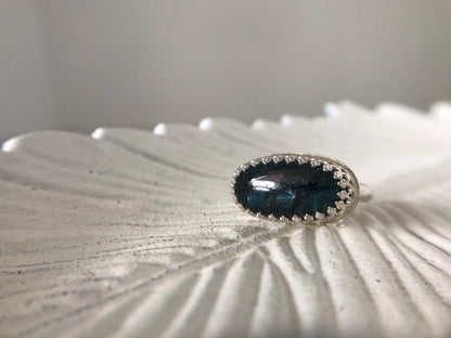 Teal Moss Kyanite Ring