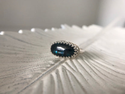 Teal Moss Kyanite Ring