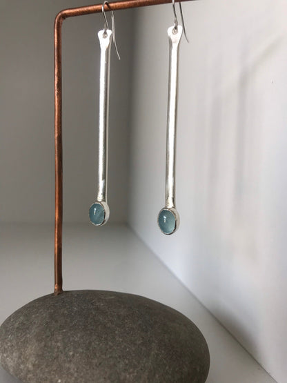 Classic Aquamarine Stick Earrings