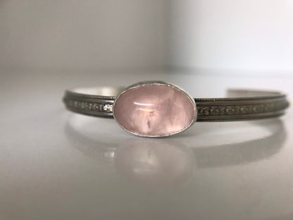 Freeform Rose Quartz Cuff