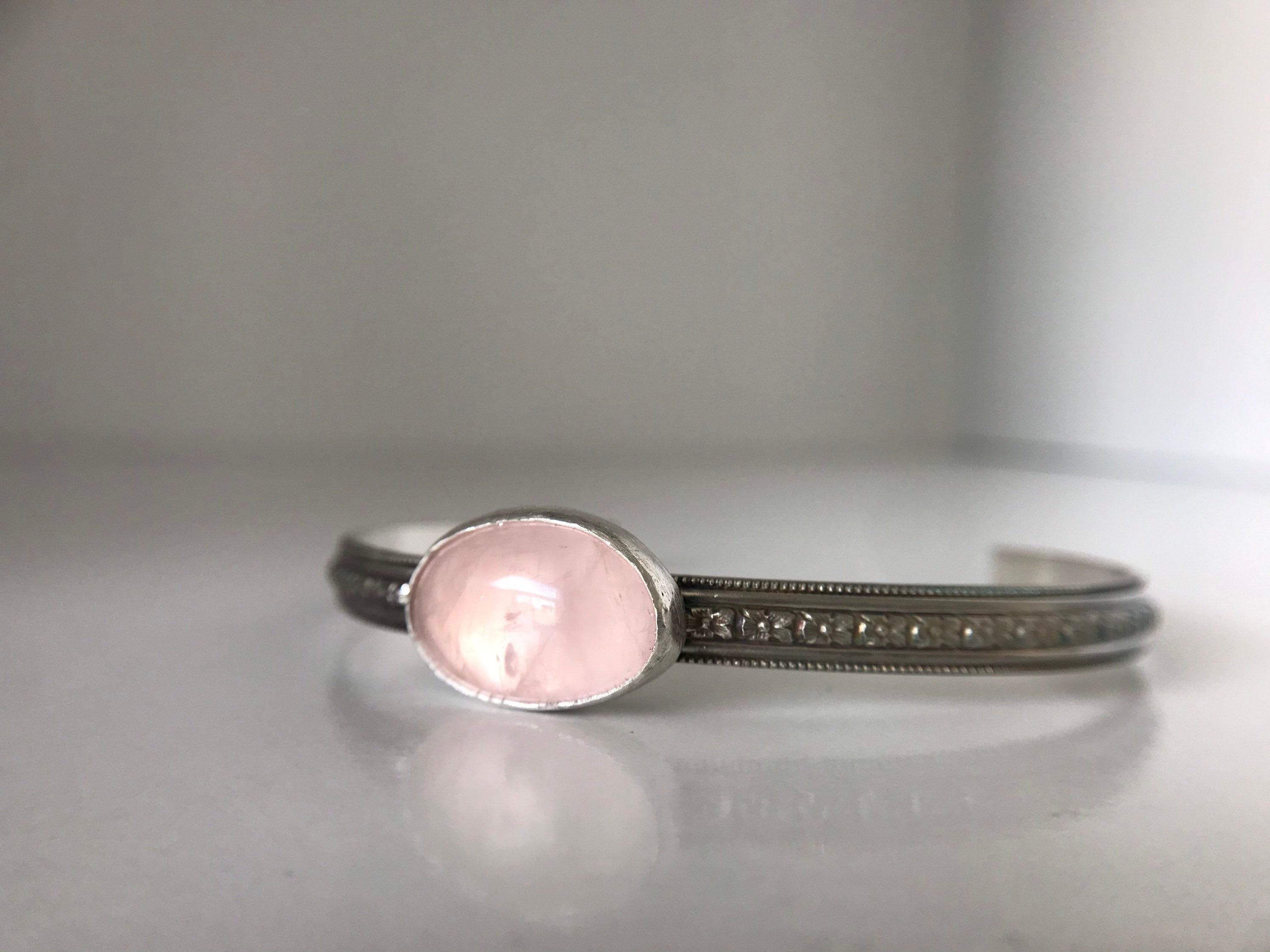 Freeform Rose Quartz Cuff