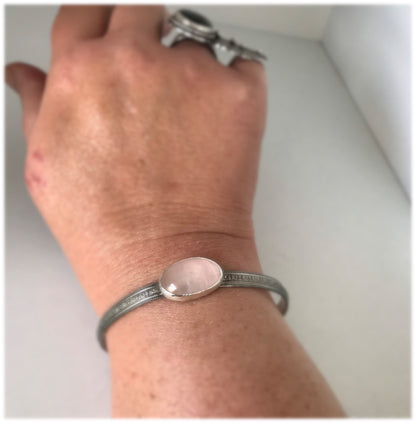 Freeform Rose Quartz Cuff