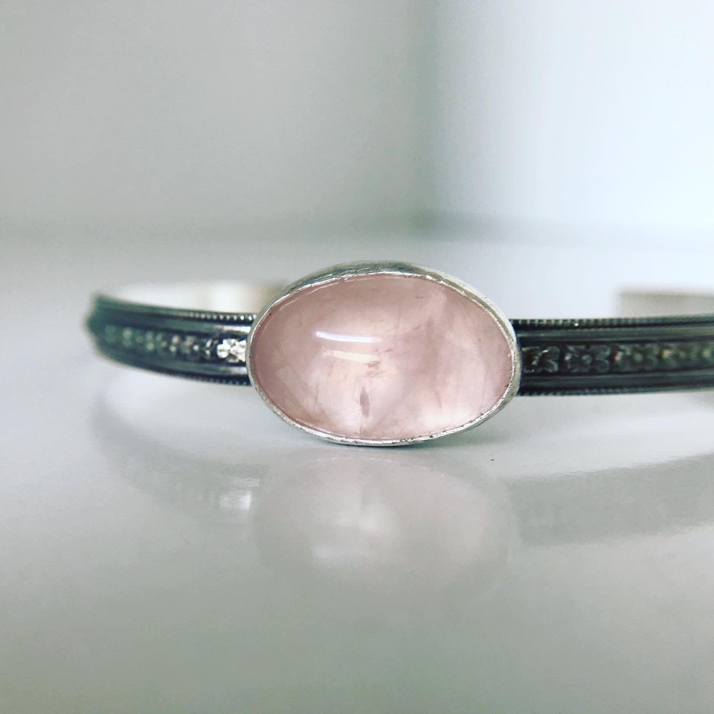 Freeform Rose Quartz Cuff
