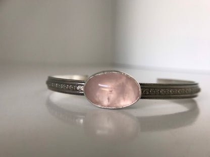 Freeform Rose Quartz Cuff