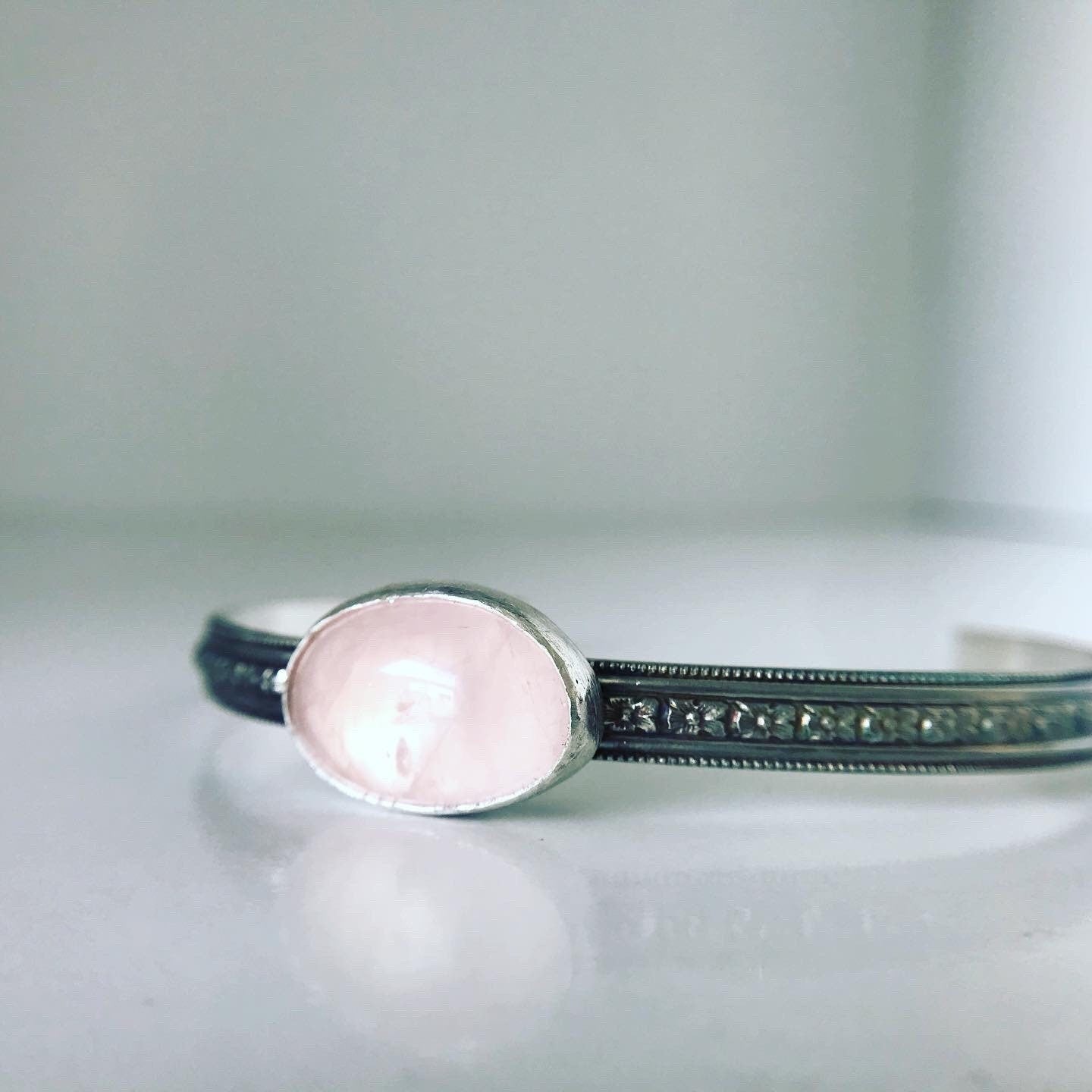 Freeform Rose Quartz Cuff