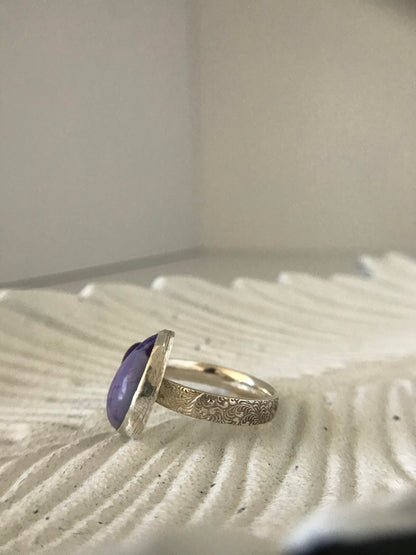 Open Concept Adjustable Double Sugilite Ring