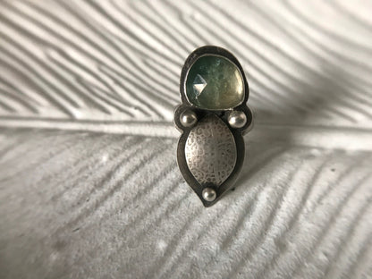 Green and Yellow Tourmaline Leaf Ring