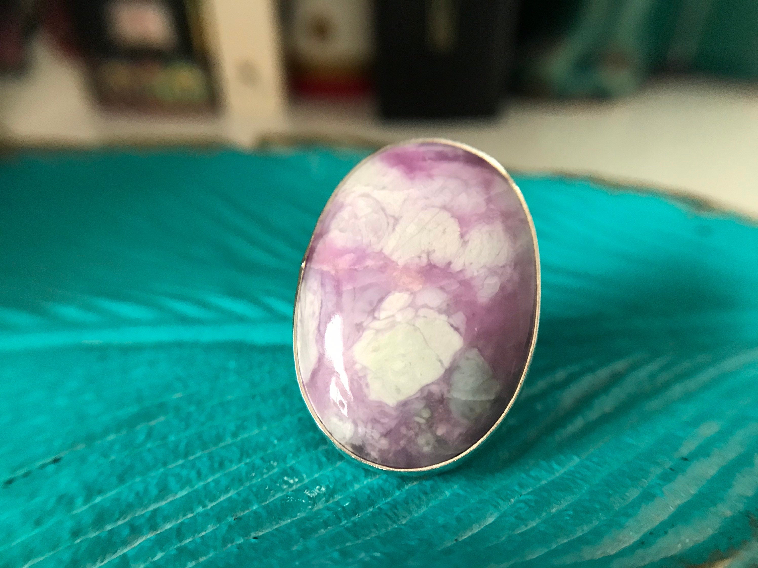 Purple and Blue Sugilite Richterite Statement Ring