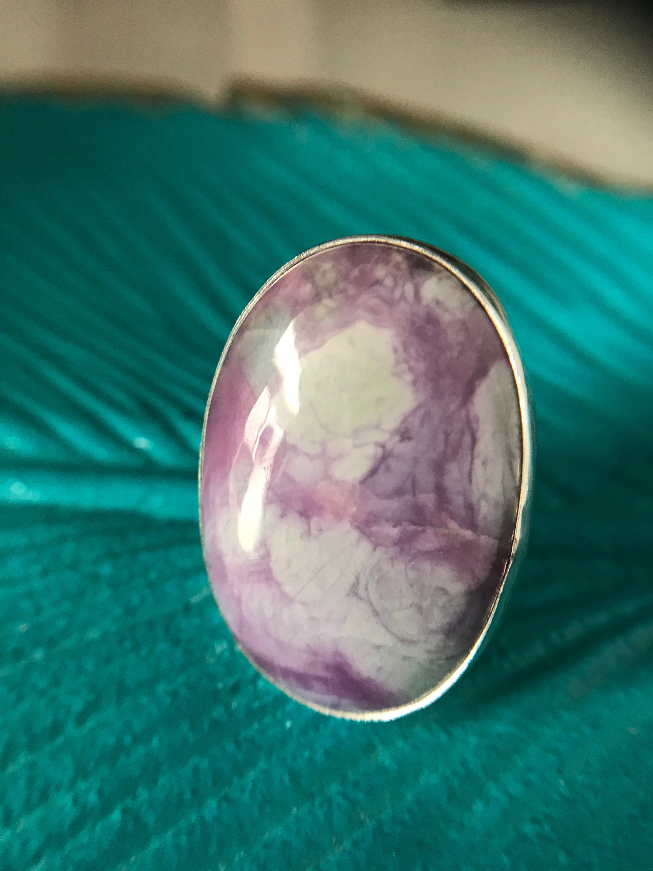Purple and Blue Sugilite Richterite Statement Ring